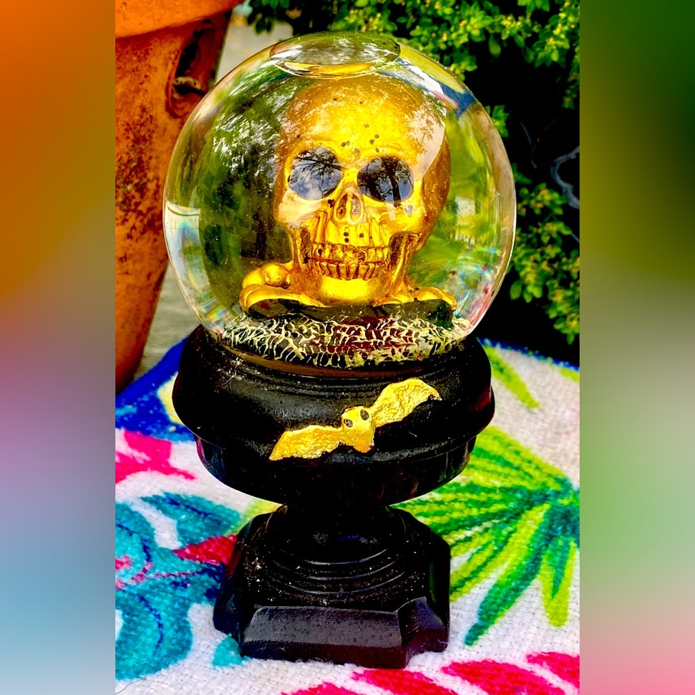 Halloween Decor Skull Snow Globe
